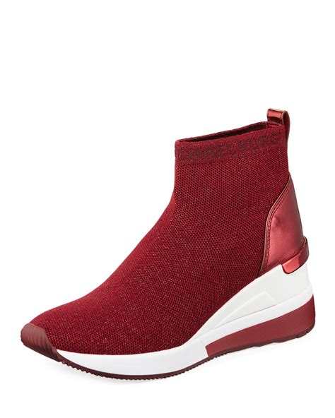 michael kors skyler bootie red|Michael Kors skyler knit sneaker.